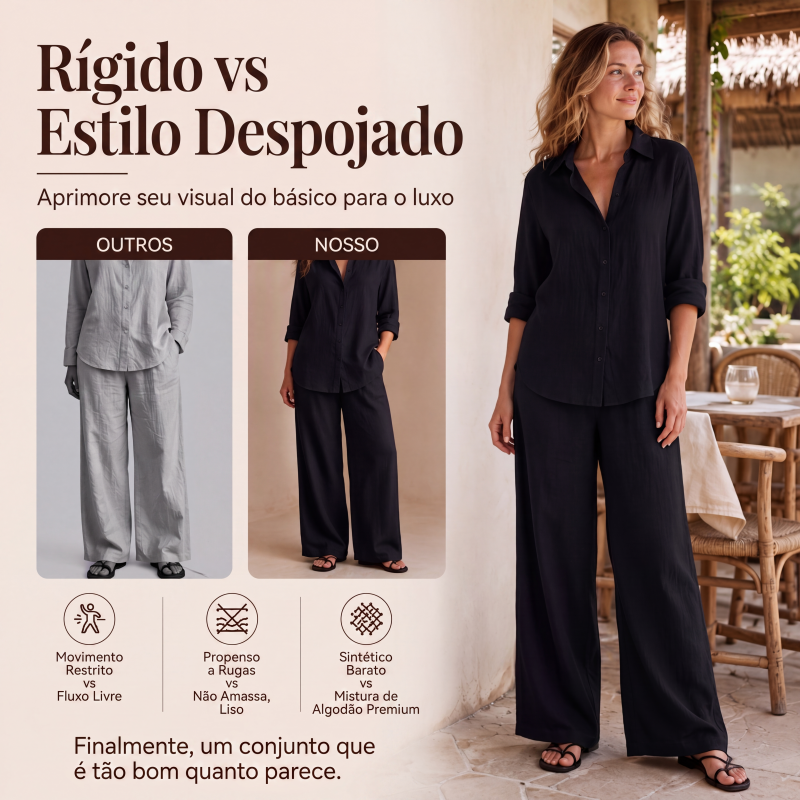 👚✨ Conjunto Premium Feminino- Elegância casual, conforto e estilo!