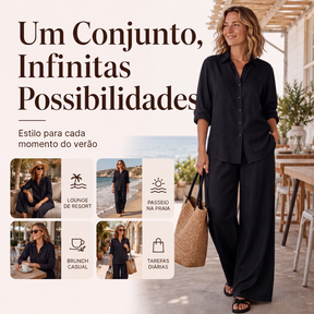 👚✨ Conjunto Premium Feminino- Elegância casual, conforto e estilo!