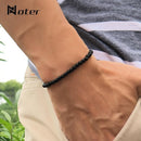 Noter Natural Matte Bracelet Stone Men 4mm 6mm 8mm 10mm 12mm Round Onyx Beaded Braslet Male Accessories Pulseira Husband Gift - Descont Express