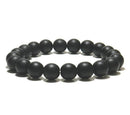 Noter Natural Matte Bracelet Stone Men 4mm 6mm 8mm 10mm 12mm Round Onyx Beaded Braslet Male Accessories Pulseira Husband Gift - Descont Express