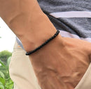 Noter Natural Matte Bracelet Stone Men 4mm 6mm 8mm 10mm 12mm Round Onyx Beaded Braslet Male Accessories Pulseira Husband Gift - Descont Express
