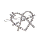 Rhinestone Heart Shape Silvery Hair Claws Women Alloy fashion Head Ornament Hot Sale Harajuku Female Accessorie Crystal Barrette - Descont Express