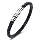 TANGYIN New Classic Style Men Leather Bracelet Simple Gold Stainless Steel Button Accessories Hand-woven Bracelets Jewelry Gifts - Descont Express