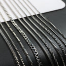 Titanium Steel Chain Necklace for Men Women Link Chain Black Silver Color Punk Choker Fashion Male Jewelry Gift Accessories - Descont Express