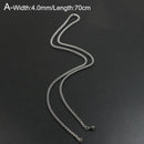 Titanium Steel Chain Necklace for Men Women Link Chain Black Silver Color Punk Choker Fashion Male Jewelry Gift Accessories - Descont Express